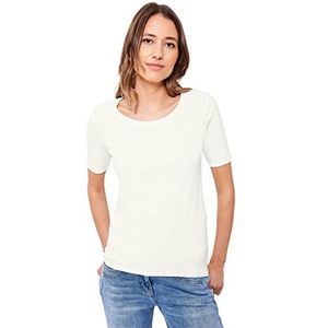 Cecil Lena Basic T-shirt voor dames, katoen, Vanilla White, S