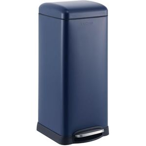 happimess HPM1007H Betty Retro 8 Gallon Stap-Open Prullenbak, Vingerafdrukbestendig, Modern, Minimalistisch voor Thuis, Keuken, Wasruimte, Kantoor, Slaapkamer, Badkamer, Denim Blauw