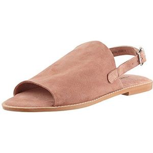 VERO MODA Dames Vmmea Leather Slingback Sandalen, Pink Shrimp, 41 EU