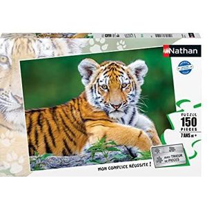 Nathan 86154 Kinderpuzzel, 150 stukjes, babytijger, meisjes of jongens, jongens of meisjes vanaf 7 jaar, hoogwaardige puzzel, dik en duurzaam karton, dieren