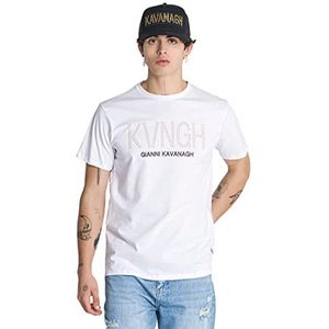 Gianni Kavanagh White Acronym Studs T-shirt voor heren, Wit, XS