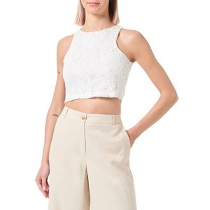 VERO MODA Vmmila Sl Crop JRS Ce Ga Top voor dames, wit (snow white), S