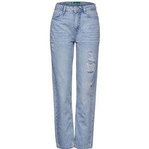 Street One Damesstijl denim modern straight, ca broek, Lichtblauw Destroyed, 27W x 28L