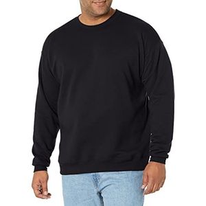 Hanes Heren EcoSmart Fleece Sweatshirt (Pack van 2), Zwart, M