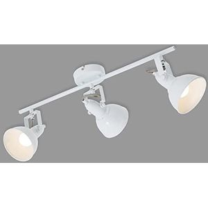 Briloner Leuchten 2049-036 Plafondlamp, plafondlamp met 3 draai- en zwenkbare spots in retro/vintage design, metaal, 40 W, wit