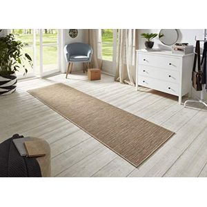 BT Carpet Platgeweven loper Nature 400 Terra Multicolor, afmeting 80x500 cm, geschikt voor binnen en buiten (100% polypropyleen, UV- en vochtbestendig, geschikt voor vloerverwarming)
