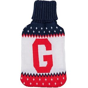Villa d'Este Home Tivoli Warmwaterkruik 2 l, Monogram Winter G, rood + wit + blauw, medium