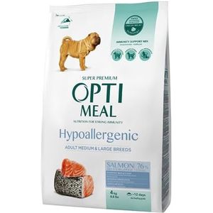 OPTIMEAL ™. Hypoallergeen Compleet Dry Pet Food voor Volwassenen Honden van Medium en Grote Breeds - Salmon 4 kg