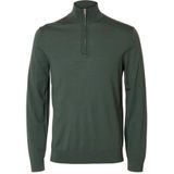 Selected - Tray - Gebreide Pullover - Hoge Hals - Halve Rits - Lange Mouwen - 100% Merinowol