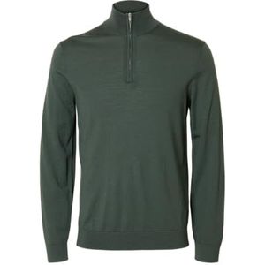 Selected - Tray - Gebreide Pullover - Hoge Hals - Halve Rits - Lange Mouwen - 100% Merinowol