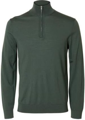 Selected - Tray - Gebreide Pullover - Hoge Hals - Halve Rits - Lange Mouwen - 100% Merinowol