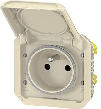 stopcontact - 2p+t - beige - componeerbaar - Legrand plexo 069828l