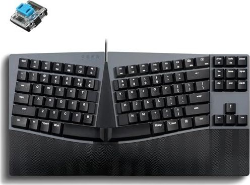 Perixx PERIBOARD-335BL Bedraad Toetsenbord - Ergonomisch - Compact - Blauwe Schakelaars