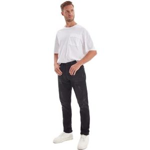 Trendyol Mannen normale taille skinny jeans, zwart, 38, Zwart, 48