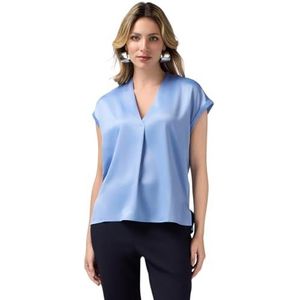 Oltre: Tweestof-T-shirt met V-hals Spring Zomer 25, Lichtblauw, XXL