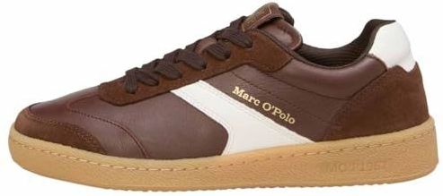 Marc O'Polo - Sneakers Laag - Donkerbruin/Wit - Leer - Flexibele Zool
