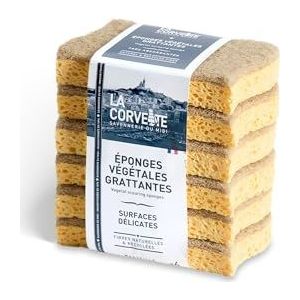 Schraapsponzen voor gevoelige oppervlakken, 6 stuks, gemaakt in Frankrijk, zachte reiniging