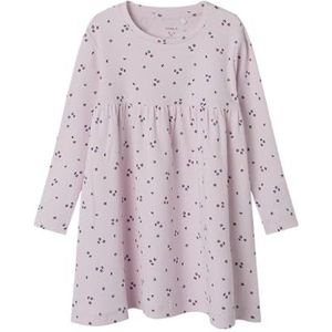 Ribgebreid Jurk - Lange Mouwen - Ronde Hals - All-over Print - Standard Fit