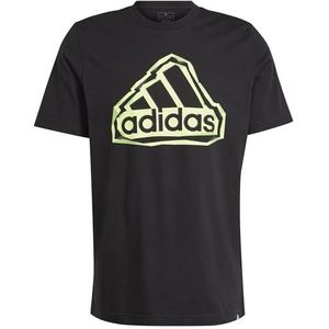 adidas Heren Folded Badge Graphic Tee, black, L