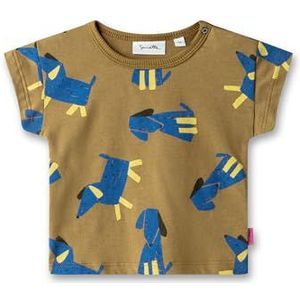 Sanetta Baby jongens shirt korte mouwen T-shirt 100% biologisch katoen, warm olijf, 86 cm