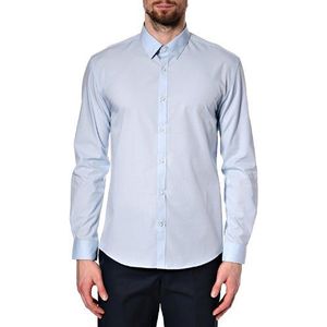 Selected Homme One Travis Dublin NOOS ID Knoop Voorkant Casual Shirt met lange mouwen, Grijs (lichtblauw), M