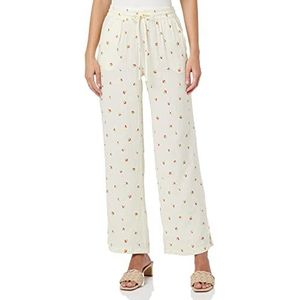 Bestseller A/S Jdytheis Wide Slit Pant WVN Noos stoffen broek voor dames, Cloud Dancer/Aop: cherry, XS