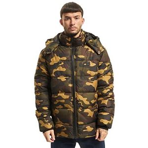 Urban Classics Herenjas met capuchon Camo Puffer Jacket, meerkleurig (Woodcamo 00841), XXL