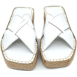 Bonateks Dames DERBTRLK100108 Wedge Sandal, wit, 38 EU, wit, 38 EU