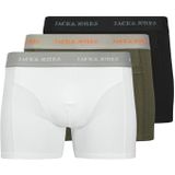 JACK & JONES - JACMiles - Boxershorts - Grijs - Olijfgroen - Zwart - Wit - 3 Pack