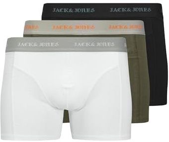 JACK & JONES - JACMiles - Boxershorts - Grijs - Olijfgroen - Zwart - Wit - 3 Pack