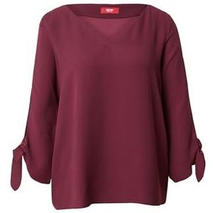 Esprit Collection Stretch blouse met open randen, aubergine, 34