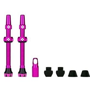 Muc-Off Tubeless ventielen, roze 44 mm - stofkappen voor fietsen met ventielkern verwijderingsgereedschap - Presta ventieldoppen voor tubeless MTB/weg-/grindfietsen