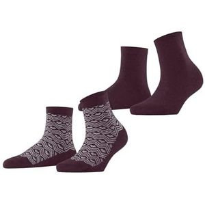 ESPRIT - Heart Pattern - Katoenen Sokken - Rood - Multipack van 2 Pairs