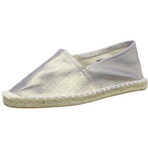 PIECES Haisha espadrillos denim espadrilles voor dames, zilverkleurig, 41 EU