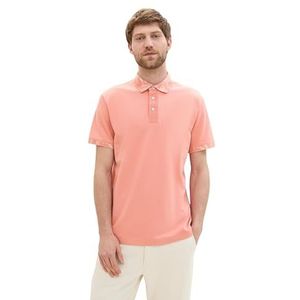 TOM TAILOR Basic poloshirt voor heren met kraag met patroon, 12642 - Hazy Coral Rose, XXL