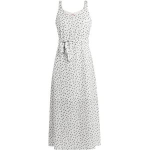 UCY Maxi-jurk voor dames, met bloemenprint, wolwit zwart, L