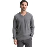 TOM TAILOR - Trui - Grijs Gemêleerd - Knitwear - V-hals