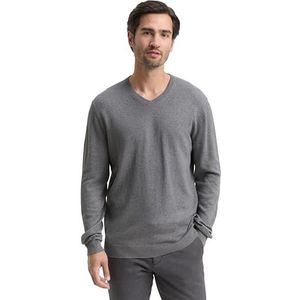 TOM TAILOR - Trui - Grijs Gemêleerd - Knitwear - V-hals