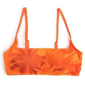 Koton Dames bedrukte spaghetti strappy bikini top, Oranje design (2d2), 38