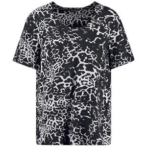 Samoon dames shirt blouse, Navy patroon, 42 Grote maten