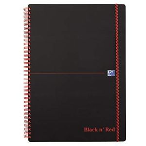 Oxford 400047606 Gebonden boek geruit A4, 5 Stuk zwart/rood