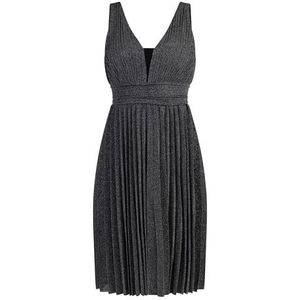 nolie Dames midi-jurk 19227025-NO01, zwart zilver, S, zwart, zilver, S
