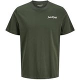 JACK & JONES Shirt 'JJYUKI'  donkergroen / wit