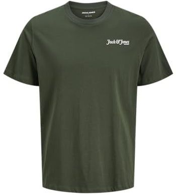 JACK & JONES Shirt 'JJYUKI'  donkergroen / wit