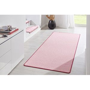 HANSE Home Indoor tapijt Fancy – woonkamertapijt effen modern velours tapijt voor eetkamer, woonkamer, kinderkamer, hal, slaapkamer, keuken – roze, 80 x 200 cm