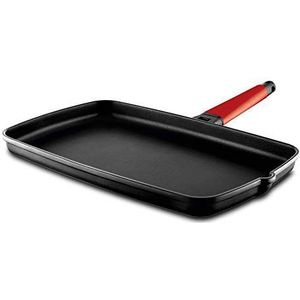 Castey braadpan met afneembaar handvat, 40 x 25 cm, gegoten aluminium rood, 40 x 25 x 30 cm