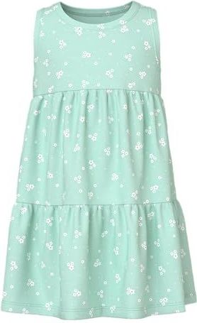 Name It - Mini - Korte Jurk - Allover Print - Ronde Hals - Zonder Mouwen