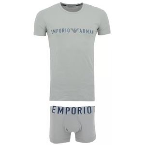 Emporio Armani Heren Stretch Katoen Megalogo T-shirt+Trunk, Marine, XL, Marinier, XL