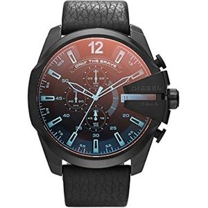 Diesel heren chronograaf horloge Mega Chief, kastmaat 59 mm, roestvrij stalen horloge