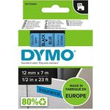 DYMO originele D1 labels | zwarte afdruk op blauwe tape | 12 mm x 7 m | zelfklevende labels voor de LabelManager labelmakers | gemaakt in Europa